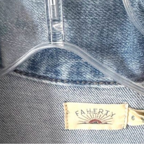 Faherty Women's Denim Michelle Short Sleeve Jumpsuit Button Front Size 6 NEW - Picture 3 of 15